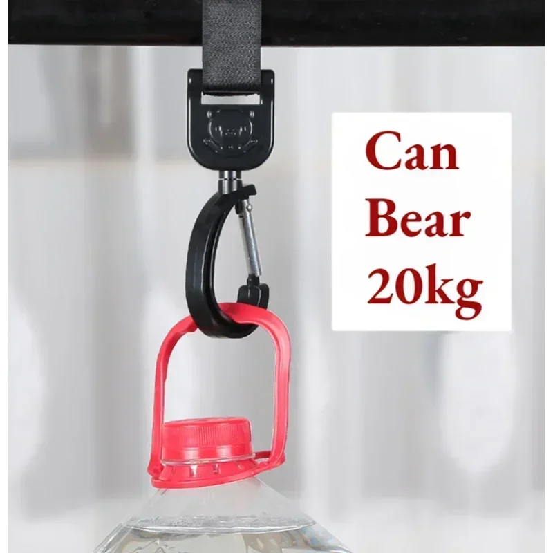 360 Degree Cart Organizer Storage Bag Hanger Universal Outdoor Stroller Accessories Baby Pram Hooks Rotate Hanging Bag