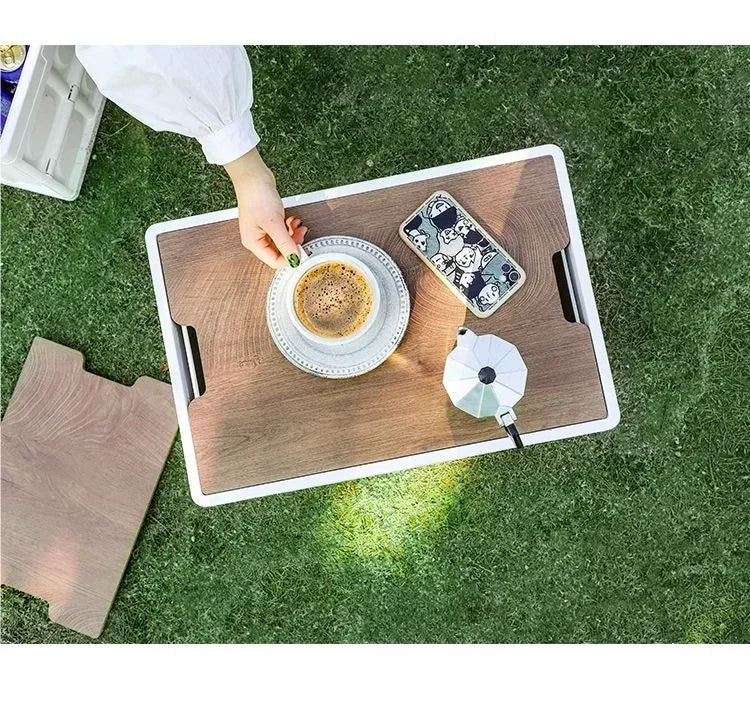 Camping Storage Box, Trunk Organizer, Camping Picnic Camping Box, Car Folding Outdoor Bench and Chopping Board