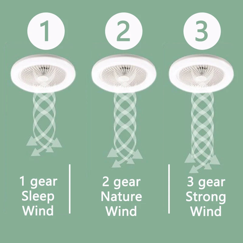 Smart 3-in-1 Ceiling Fan with Remote Control Lighting Lamp E27 Converter Base 85-265V Lighting Base for Bedroom and Living Room