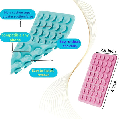 Double-sided Suction Cups Phone Holder, Silicone Suction Phone Case Adhesive Sticky Phone Grip Hands-Free Phone Grip Phone Stand