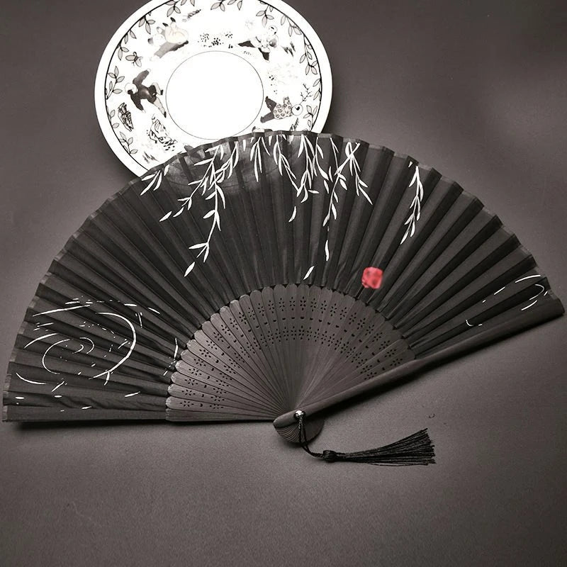 Folding Hand Fan, Retro Style Folding Fan, Birthday Gift, For Dance Performance, Decoration Props