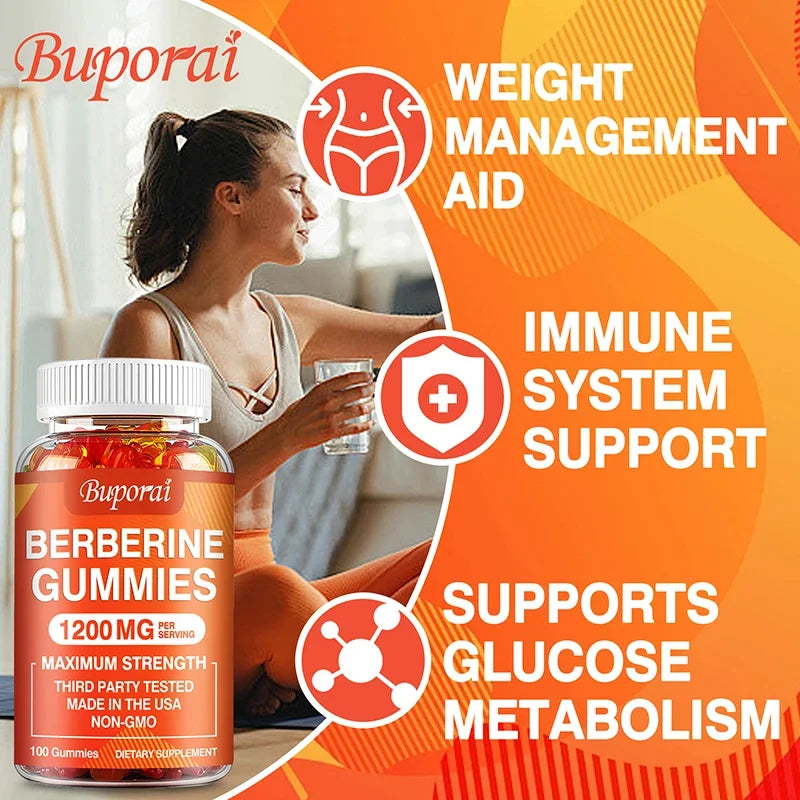 Berberine Gummies - Promotes Healthy Cholesterol and Aids Cardiovascular Function Gastrointestinal Function Antioxidant