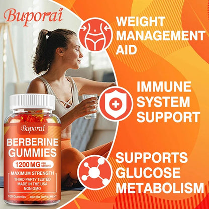 Berberine Gummies - Promotes Healthy Cholesterol and Aids Cardiovascular Function Gastrointestinal Function Antioxidant