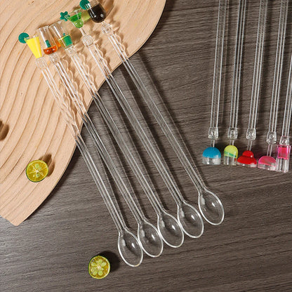 5Pcs/10Pcs Swizzle Sticks Acrylic Cocktail Stirrers 9 Inch Clear Shafts Drink Stirrer for Bars Cafes Party Restaurants Home Use