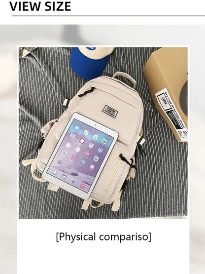 Backpack Large Capacity Light Simple Travel Bag Canvas Backpack Student School Bag Nylon Student Zipper Backpack