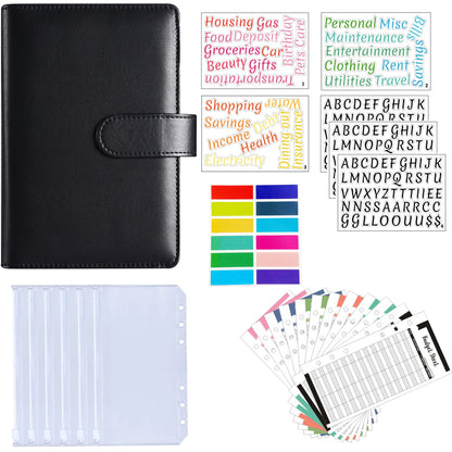 A6 Binder Cash Envelopes for Budgeting Money Organizer for Cash Money Envelopes for cash Leather A6 Binder with zipper