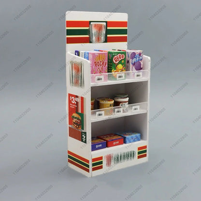 Miniature Shop Furniture Fridge Freezer Shelf Cool Drink Food Items Toy Mini Handcraft Dollhouse Simulation Scenario Display
