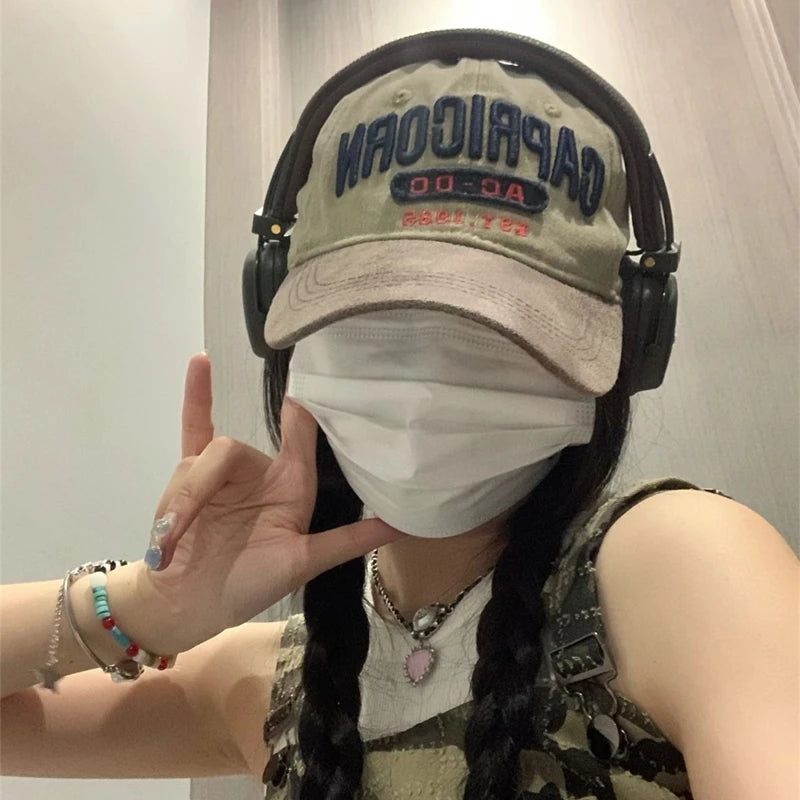 New Unisex Cap Washed Cotton AC-DC letter Embroidery Baseball Cap Outdoor Casual Classics Hats For Women Men Cap