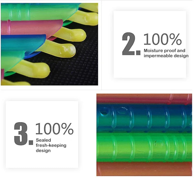 Reusable Bag Clip, Food Storage Sealer - for Snacks, Chips & Kitchen Organizer, Plastic Sealing Stick, Keep Fresh