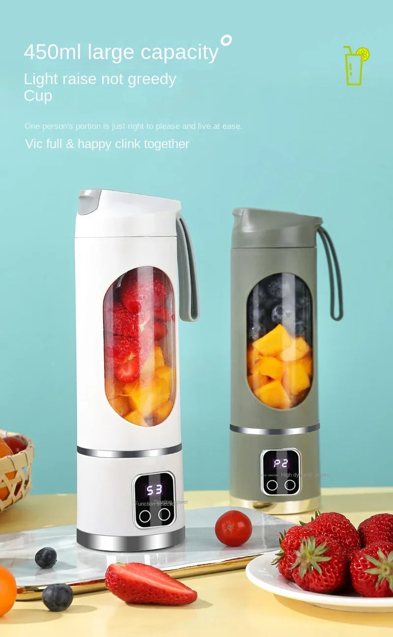 Household  Mixer Machine Portable Blender Crushed  Electric Juicer With 3 Speed 450ML Large Capacity Digital Display Juice Cup