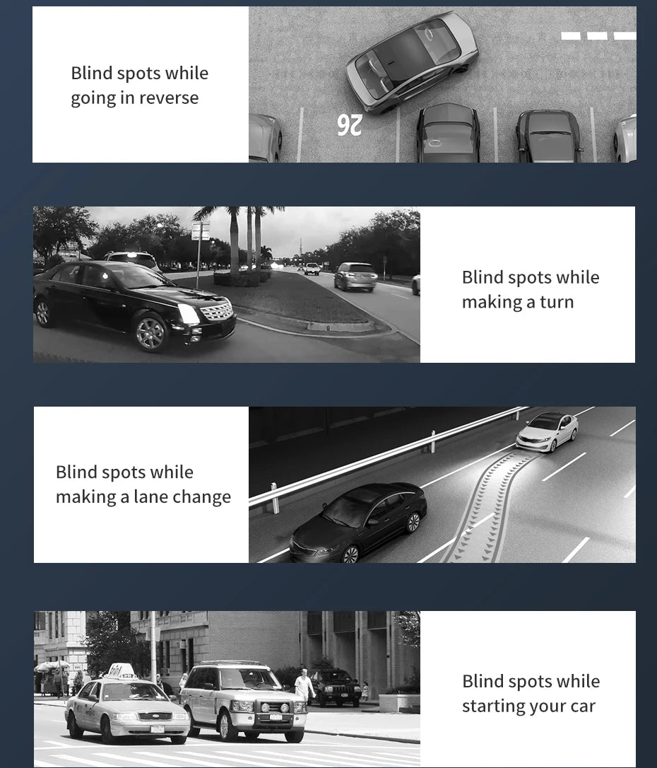 Baseus 2Pcs Car Mirror HD Convex Mirror Blind Spot Auto Rearview Mirror 360 Degree Wide Angle Vehicle Parking Rimless Mirrors