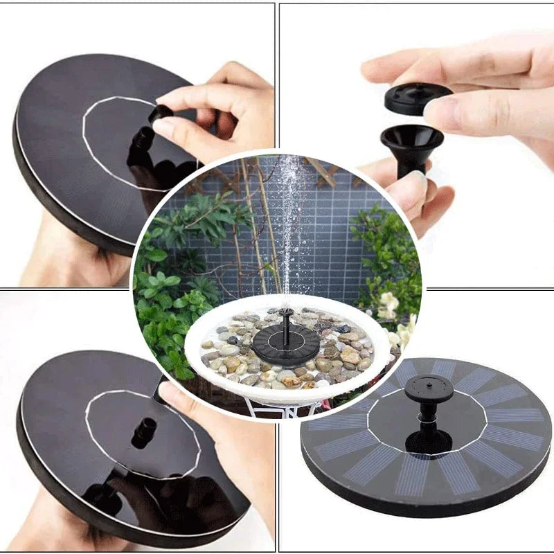 Mini Solar Water Fountain Pool Pond Waterfall Fountain Garden Decoration Outdoor Bird Bath Solar Powered Fountain Floating Water
