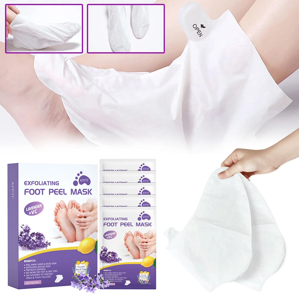 2-10pair Exfoliating Foot Mask Foot Care Tools For Remove Dead Skin Calluses Heel Crack Repair Pedicure Socks Foot Skin Care