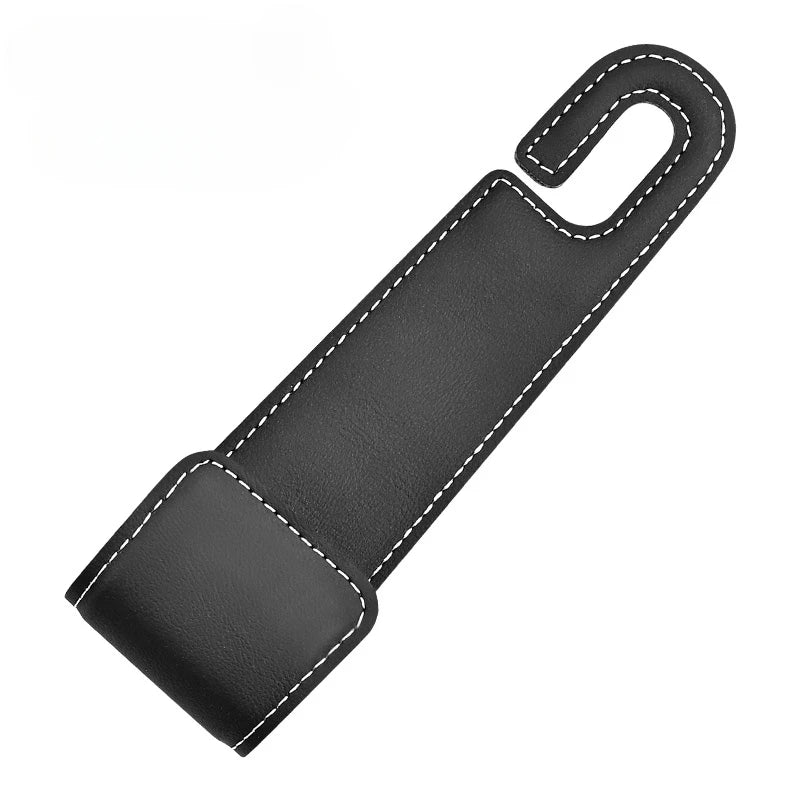 1pc car seat headrest hook, PU leather hook can hang storage box, wallet jacket, umbrella, grocery bag, internal accessories