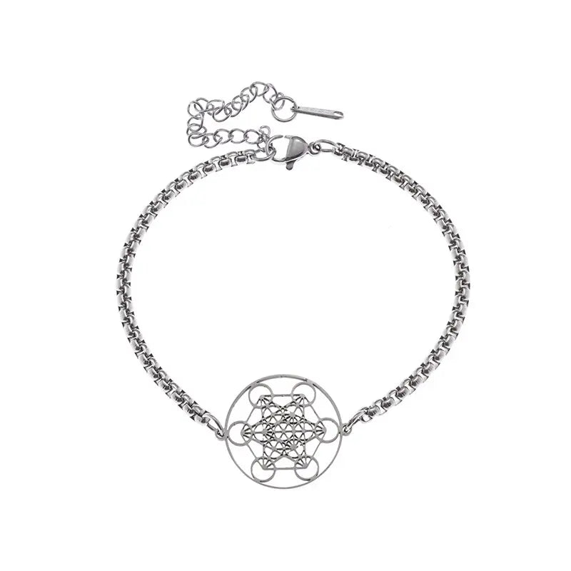 Angel Seal Archangel Metatron Cube Bracelet Women Men Salomon Box Chain Bracelet Stainless Steel Jewelry Gift