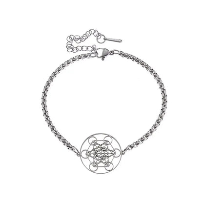 Angel Seal Archangel Metatron Cube Bracelet Women Men Salomon Box Chain Bracelet Stainless Steel Jewelry Gift