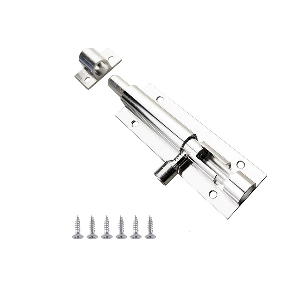 Black Door Lock Barrel Aluminum Alloy Door Lock Latch for Home Hardware Gate Safety Door Bolt Tower Window Catch Lock Silver