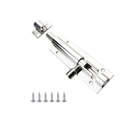 Black Door Lock Barrel Aluminum Alloy Door Lock Latch for Home Hardware Gate Safety Door Bolt Tower Window Catch Lock Silver