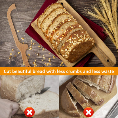 Wooden Bread Bow Knife Bow Bread Knife for Sourdough with Wooden Handle Bread Slicer for Homemade Bread Sourdough Bread Cutter