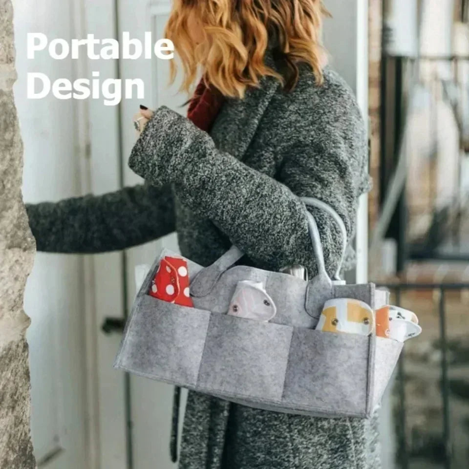 Baby Diaper Bag Felt Diapers Storing Baby Products Nursery Supplies Storage Bag Foldable and Portable Essential Mother's Handbag