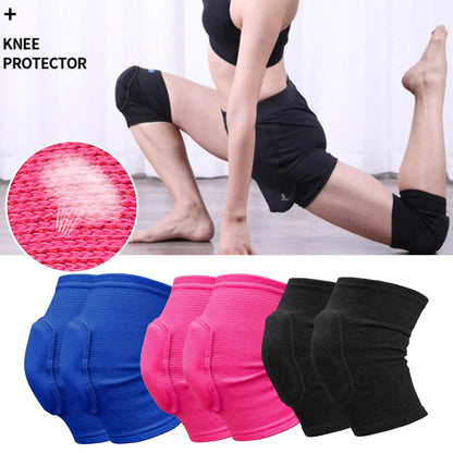 1 Pair Sports Compression Knee Pads Elastic Knee Protector Thickened Sponge Knees Brace Support For Dancing Workout Training
