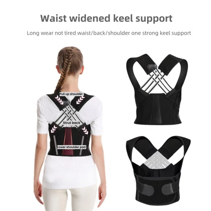 Posture Back Brace Adjustable Back Support Strap to Men and Women Prevent Spinal Distortion and Hunchback Suitable for Exercise