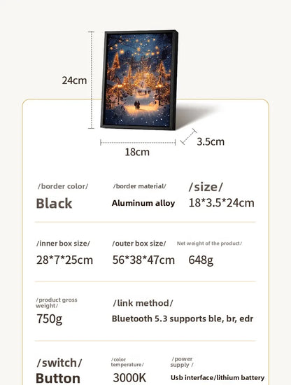 Creative Decorative Atmosphere Lamp Gift USB Powered LED Light Painting Night Light with Bluetooth Speaker Room Desk Ornaments