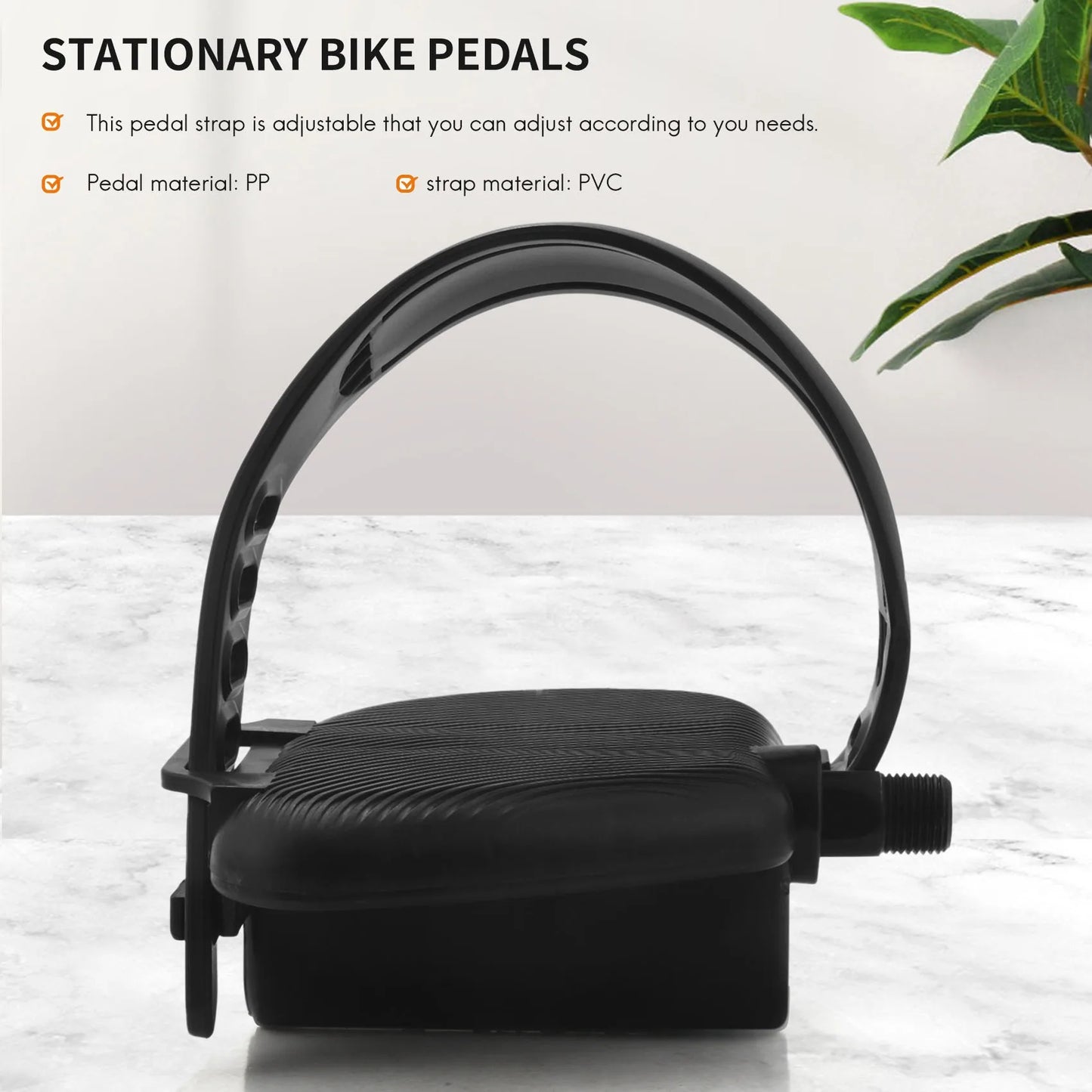 1Pair Exercise Bike Pedal Widened Bicycle Pedal With Pedal Straps For Exercise Bike Stationary Cycle Home