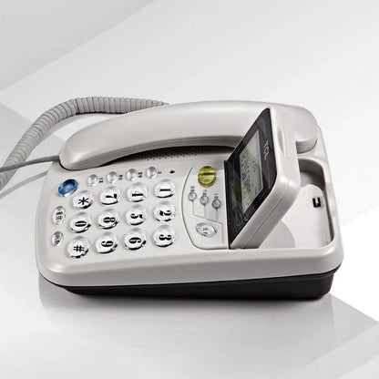 Caller ID Home Landline with Loud Ringtone for Elderly, Corded Desk Phone, Wall Mountable Fixed Landline Telephone