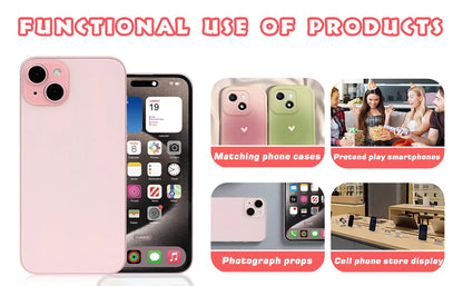 Dummy Fake Phone Model, Looks Like The Real Phone Compatible with Phone 15 Pink, for Cell Phone Store Display