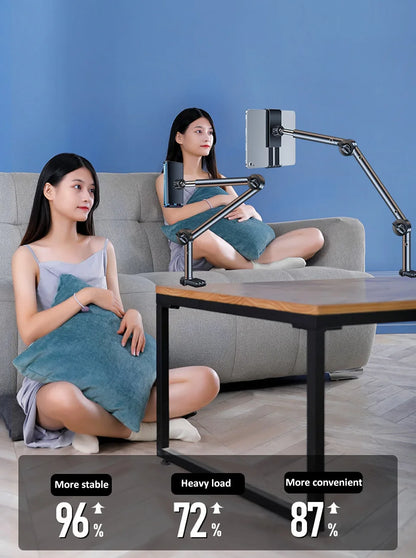 Tablet Holder for Bed Long Arm Stand for iPad Tablet Bracket 360° Rotating Desk Side Phone Mount for 4~12.9 inch Phone Tablet