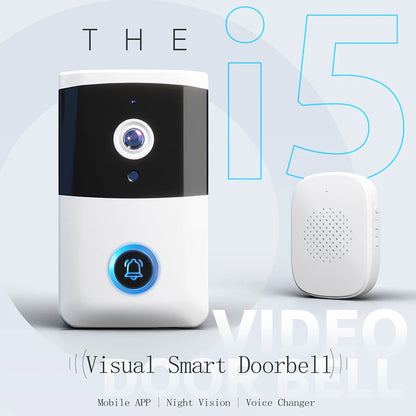 WiFi Doorbell One Way Wakeup Wireless Video Doorbell with Camera and Audio Suitable for Outdoor, Indoor Smart Home Doorbells
