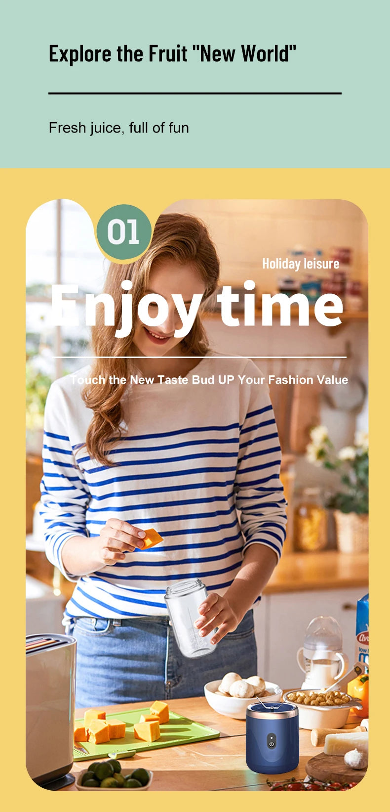 Portable Fruit Juice Blenders Summer Personal Electric Mini Bottle Home USB 6 Blades Juicer Cup Machine For Kitchen