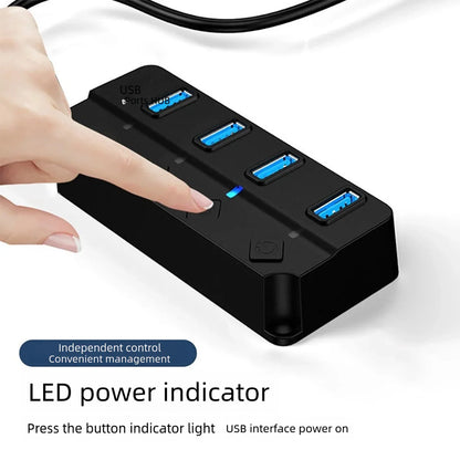 USB 3.0 Power Adapter 4/7 Port Multi USB Splitter Hub 3.0 USB Hub Multiple Expander Switch 30CM Cable Hub Docking Stations