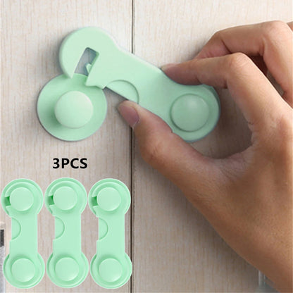 multi-function security protection locks baby safety cabinet drawer door buckle home white toilet refrigerator lock 3pcs/5pcs
