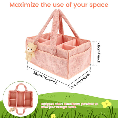 Diaper Bag for Baby Newborn Portable Diaper Caddy Organizer with Handle Large Pocket Diaper Bags Organizer for Baby Care