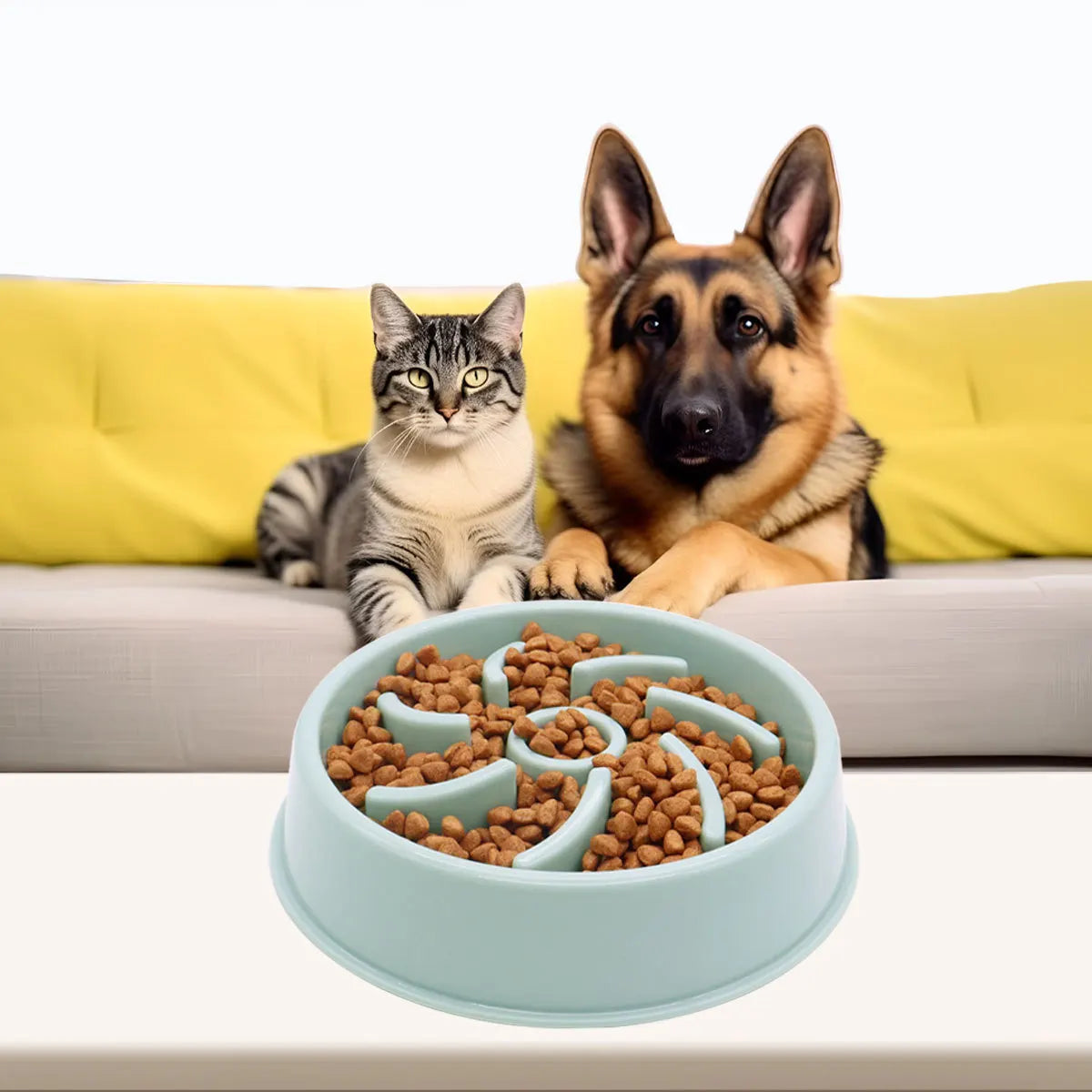 Pet Slow Food Bowl Anti-choking Feeder PP Plastic Dish Bowl Home Dog Eating Plate Anti-gulping Feeding Supplies