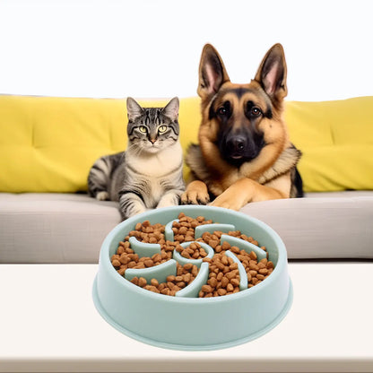 Pet Slow Food Bowl Anti-choking Feeder PP Plastic Dish Bowl Home Dog Eating Plate Anti-gulping Feeding Supplies
