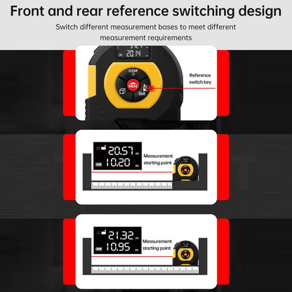 Laser Tape Measure 196Ft Laser Measurement & 5 Meter Manual Measuring Digital Tape Measure Support to Area Volume Ft/in/M