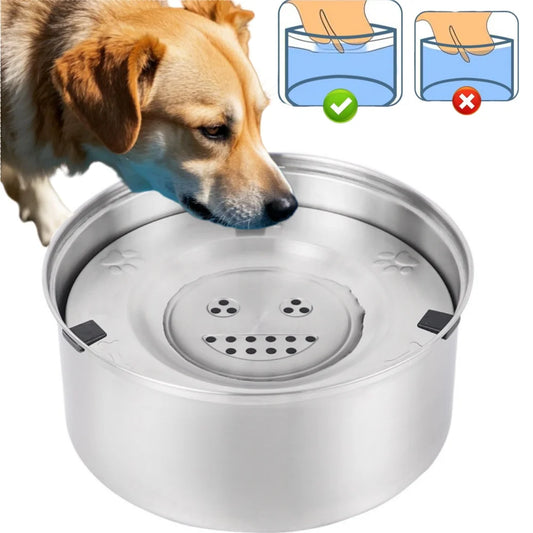 3L/101oz Large Capacity Dog Water Bowl Stainless Steel No Spill Dog Bowls Slow Drinking Dog Water Feeder Dispenser