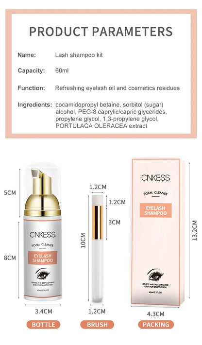 Lash Super Concentrate Mousse Eyelash Shampoo Gentle Cleansing Grafting Foam Extension l Makeup Tools Supplies Shampoo Brush Set