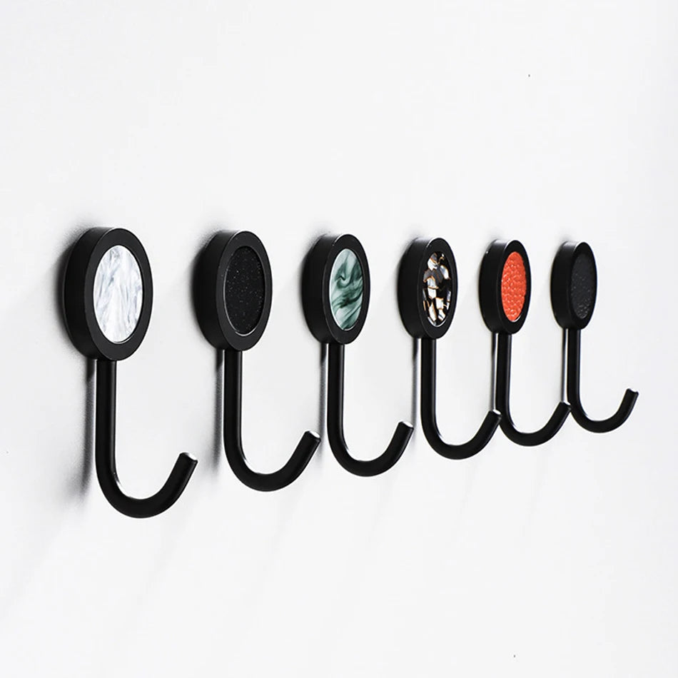 Gold Robe Hook Space Aluminum Wall Mounted Adhesive Hat Key Hooks Coat Towel Holder Home Decor For Kitchen Bathroom Hardware