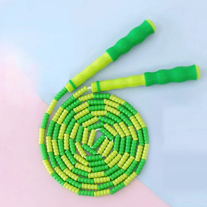 2.8m Soft Beads PVC Cord Silicone Skip Rope for Baby Kids Girls Exercise Fitness Jump Rope Adjustable Bamboo Beaded Jumping Rope
