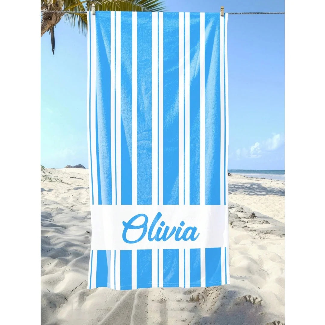 Name Beach Towel Name Custom Absorbent Quick-Drying Bath Towel Lightweight Summer Pool Towel Adult Boys Girls Graduation Gifts