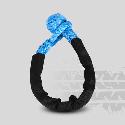 Shatter Resistant Synthetic Soft Shackle Rope Heavy Duty Offroad 4X4 Tow Shackle Strap with Protective Sleeve Recovery Ring