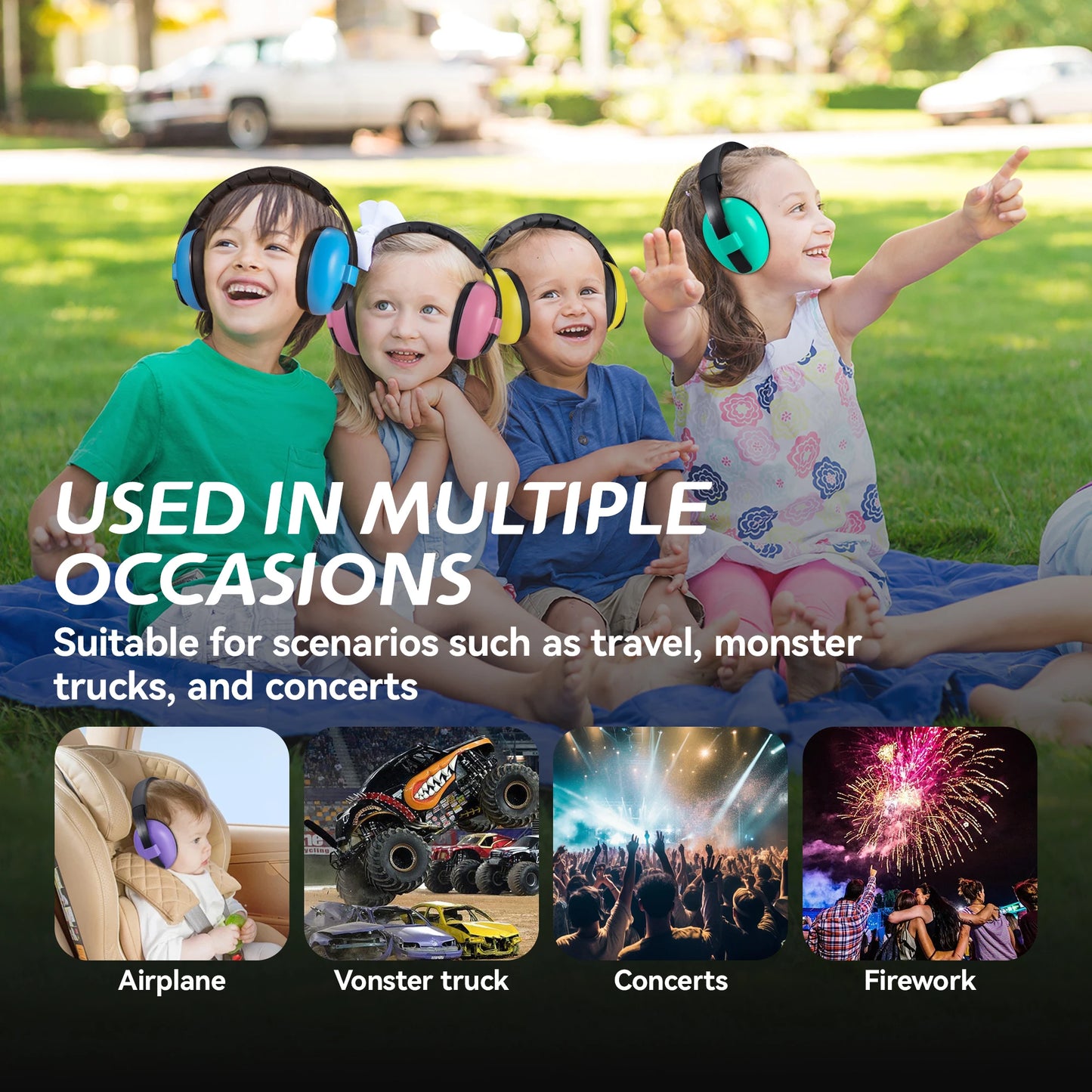 Baby Ear Protection for Babies and Toddlers Noise Reduction Earmuffs Baby Headphones Against Hearing Damage Improves Sleep