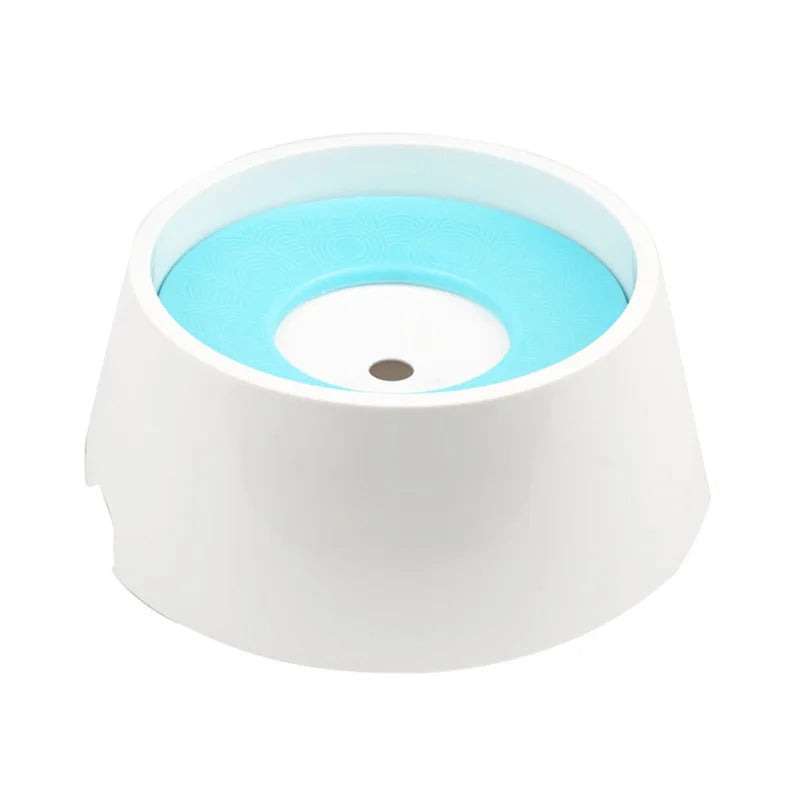 OUWO Pet Water Bowl Float Non Wet Mouth Cat Dog Buoyancy Pet Water With Floating Plates No Spill Water Bowl