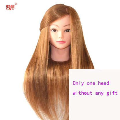 85%Real Hair Doll Head For Hairstyle Professional Training Head Kit Mannequin Head Styling To Practice Hot Curl Iron Straighten