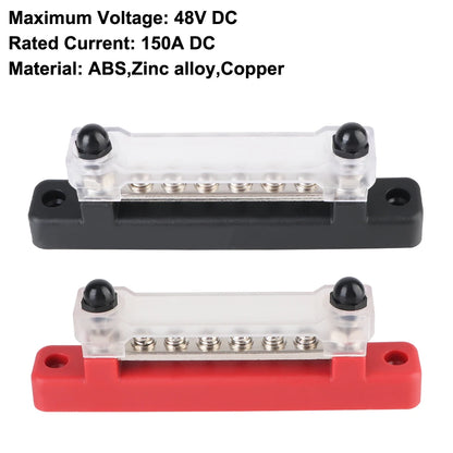 6 Ways Bus Bar Power Distribution Block Electro Junction Circuit Busbar Plug For Boat Truck RV Caravan Car 48V 150A DC
