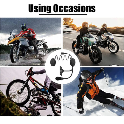 Bluetooth 5.2 Motorcycle Helmet Headset Wireless Handsfree Stereo Music Player Moto Headphone Noise Reduction Earphone With Mic